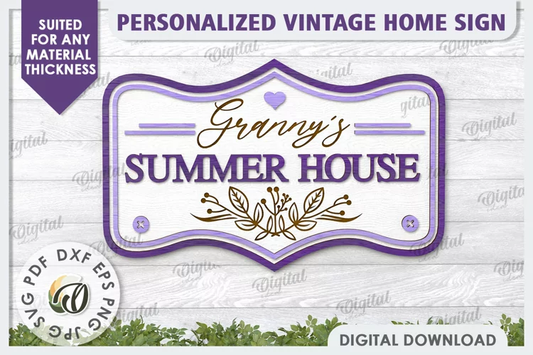 3D Wooden Home Sign Laser Cut. Granny's Sign SVG