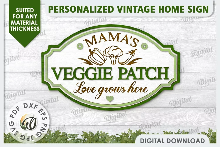 3D Wooden Home Sign Laser Cut. Mama's Sign SVG
