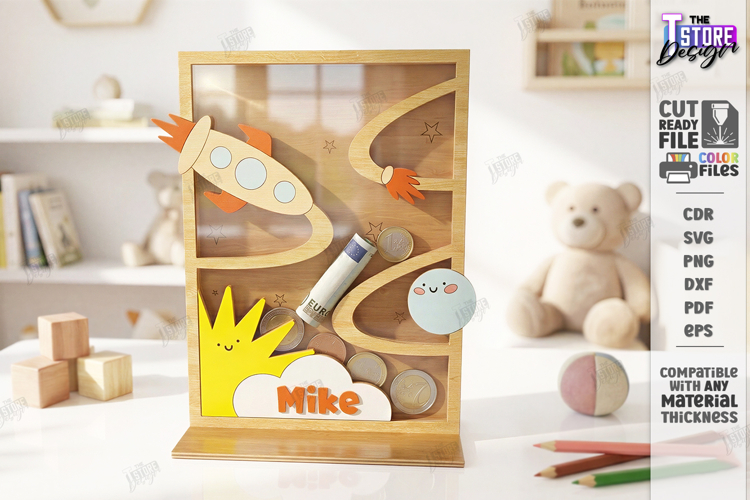 Personalized Coin Drop Bank Laser Cut | Kids Laser | Money