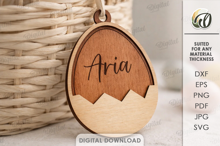 Personalized Easter Tag Laser Cut. Gift Tag SVG