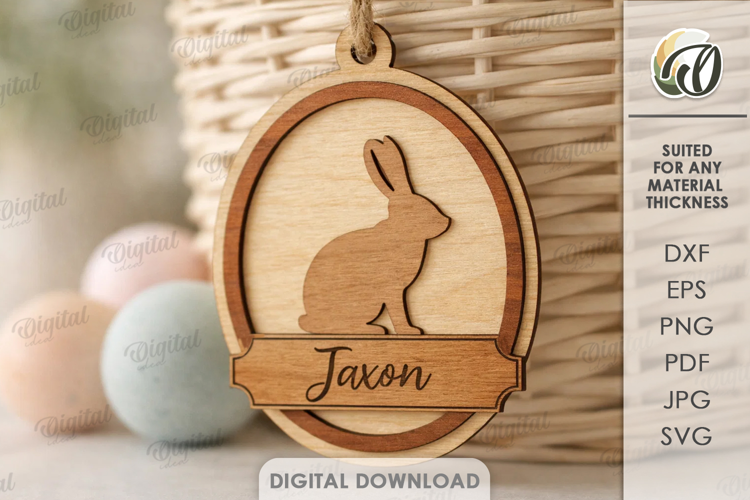 Personalized Easter Tag Laser Cut. Gift Tag SVG