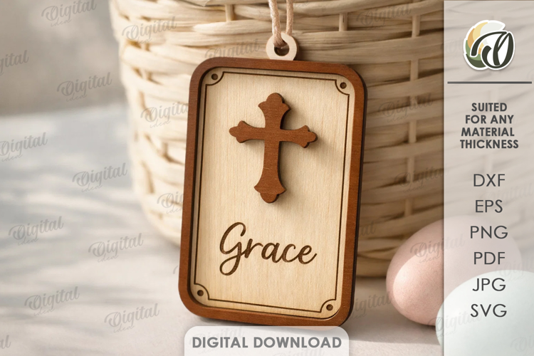 Personalized Easter Tag Laser Cut. Gift Tag SVG