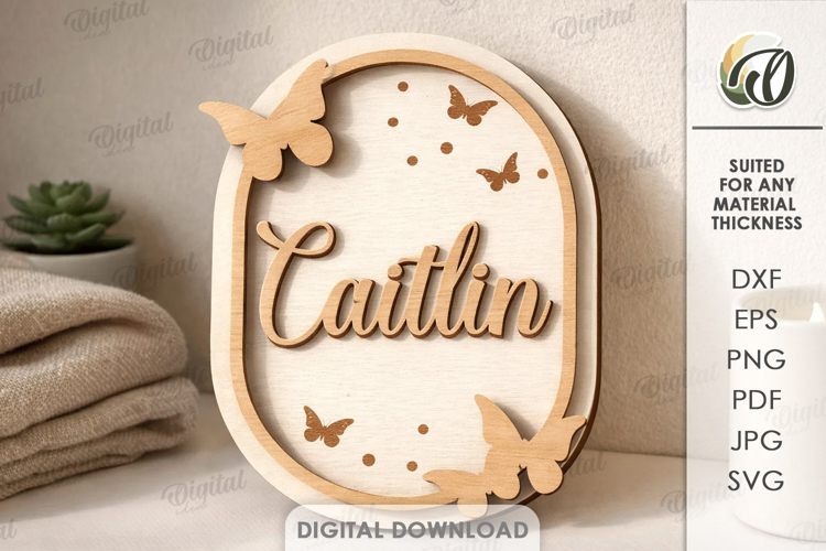3D Personalized Name Plaque Laser Cut. Wall Decor SVG