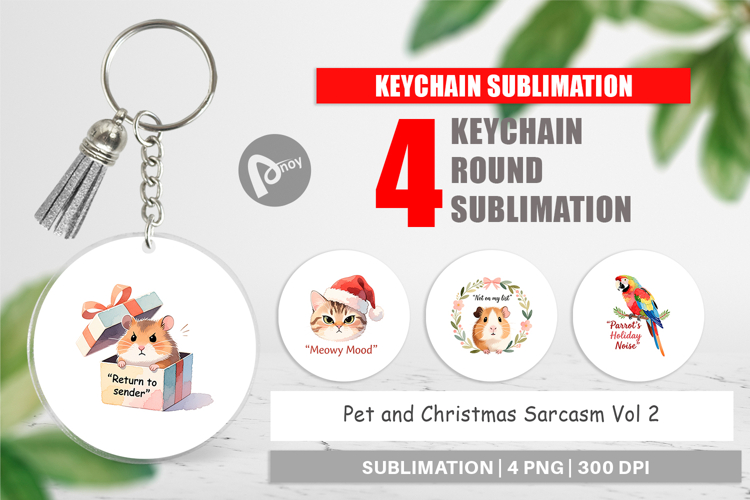 Keychain Pet and Christmas Sarcasm Quotes