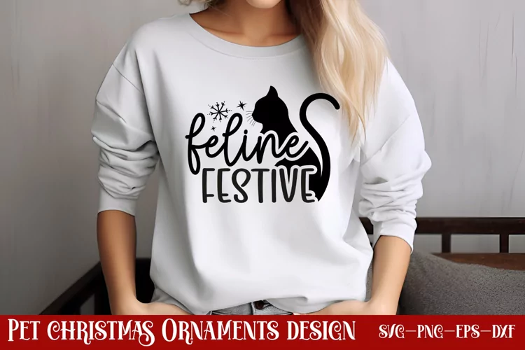 Feline festive SVG