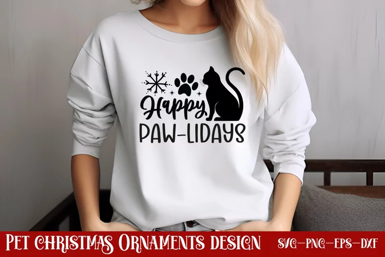 Happy paw-lidays SVG