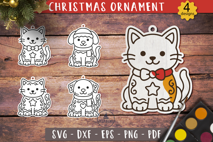 Pet Christmas Ornament SVG Laser Painting Toy
