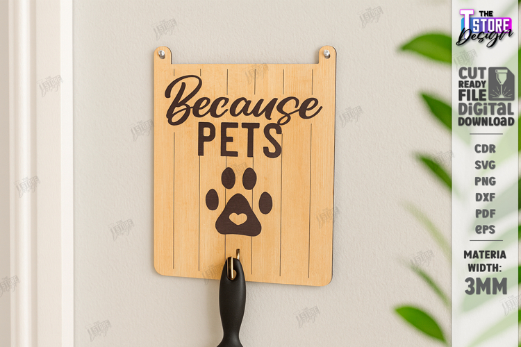Pet Hair Roller Holder Laser Cut|Dog Leash Storage|Home Pets