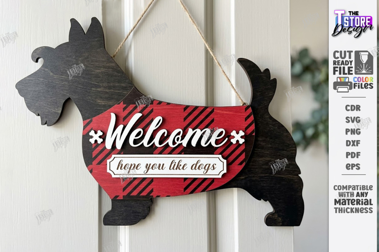 Pet Home Sign Laser Cut | Dog and Cat Wall Sign | Welcome