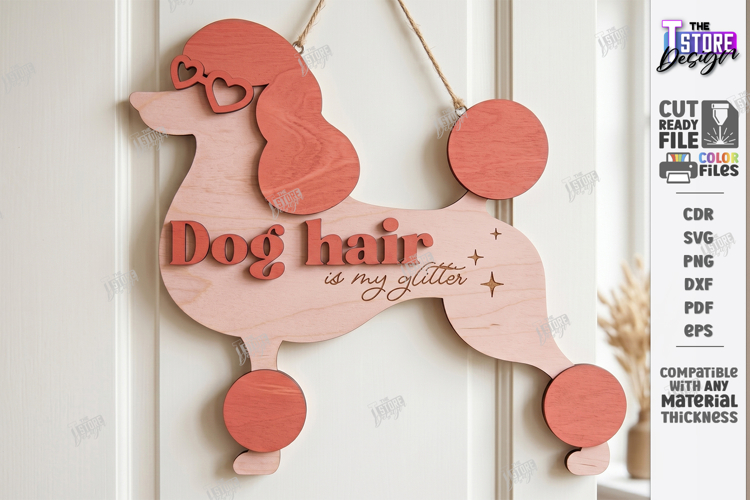 Pet Home Sign Laser Cut | Dog Wall Sign | Dog Hair SVG |CNC