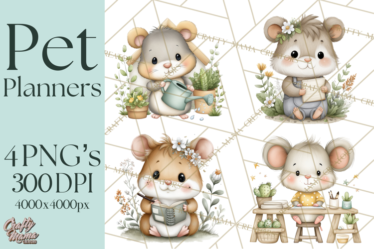Pet Clipart PNG, Pastel Animal Planner Icons