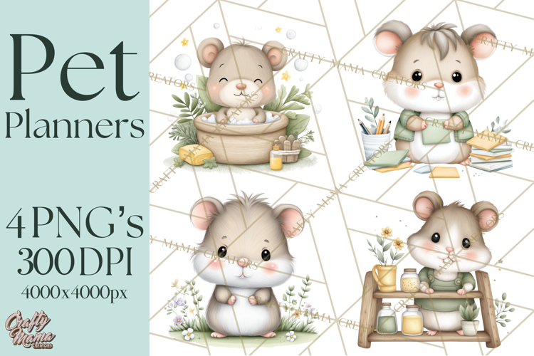 Pet Clipart PNG, Pastel Animal Planner Icons