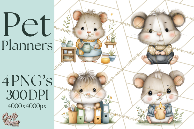Pet Clipart PNG, Pastel Animal Planner Icons