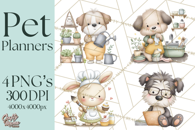 Pet Clipart PNG, Pastel Animal Planner Icons