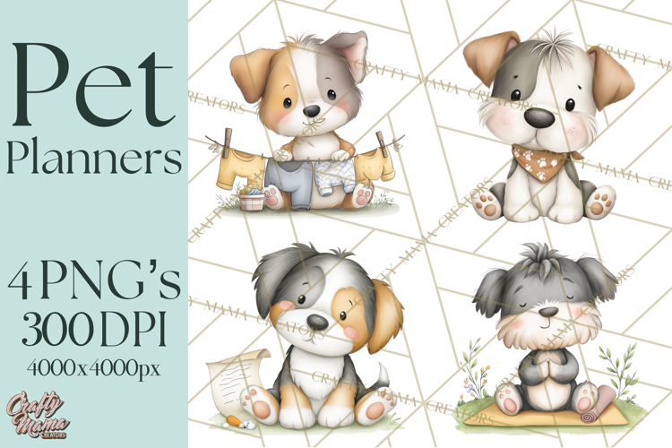 Pet Clipart PNG, Pastel Animal Planner Icons