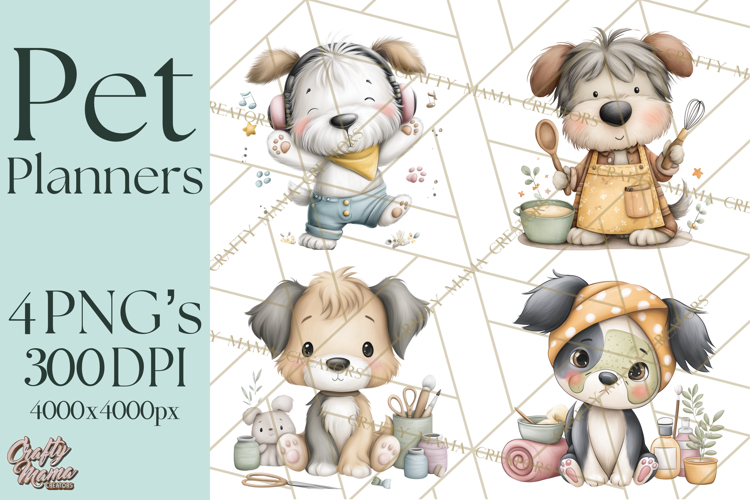 Pet Clipart PNG, Pastel Animal Planner Icons