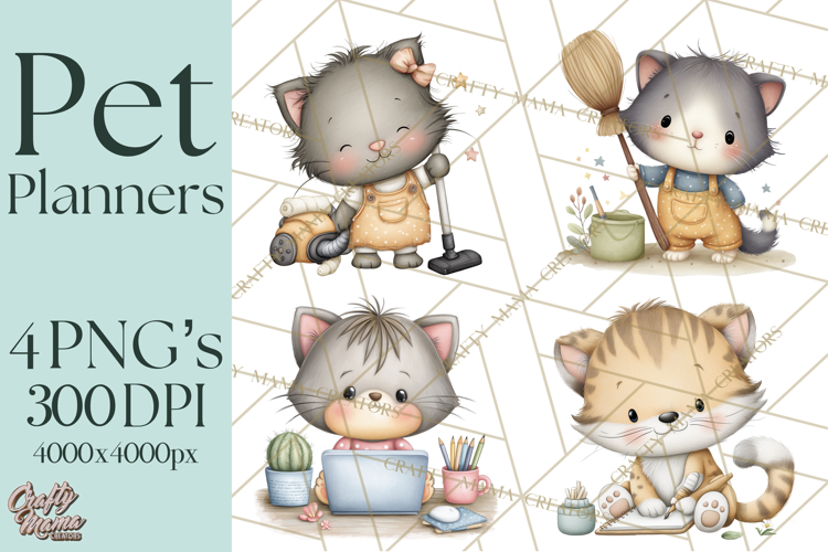 Pet Clipart PNG, Pastel Animal Planner Icons