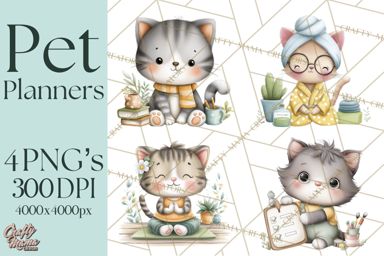 Pet Clipart PNG, Pastel Animal Planner Icons
