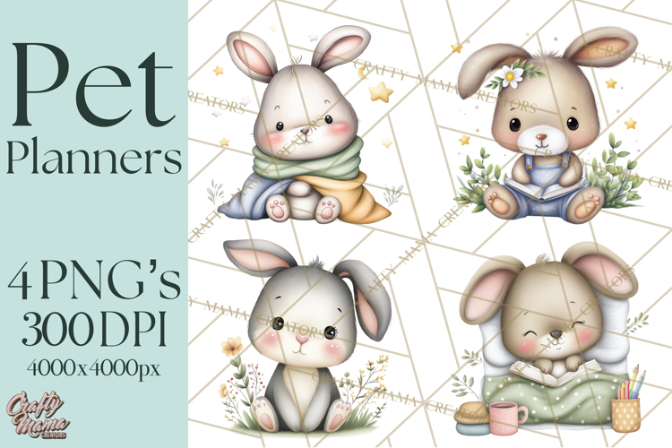 Pet Clipart PNG, Pastel Animal Planner Icons