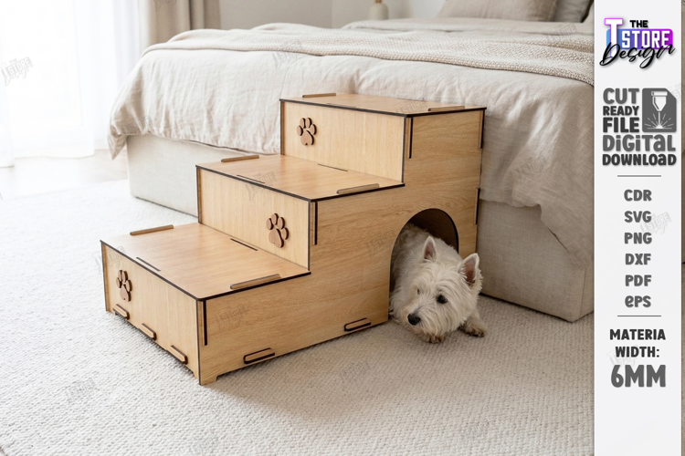 Wooden Pet Stairs Laser Cut | Pet Accessories | Pet House