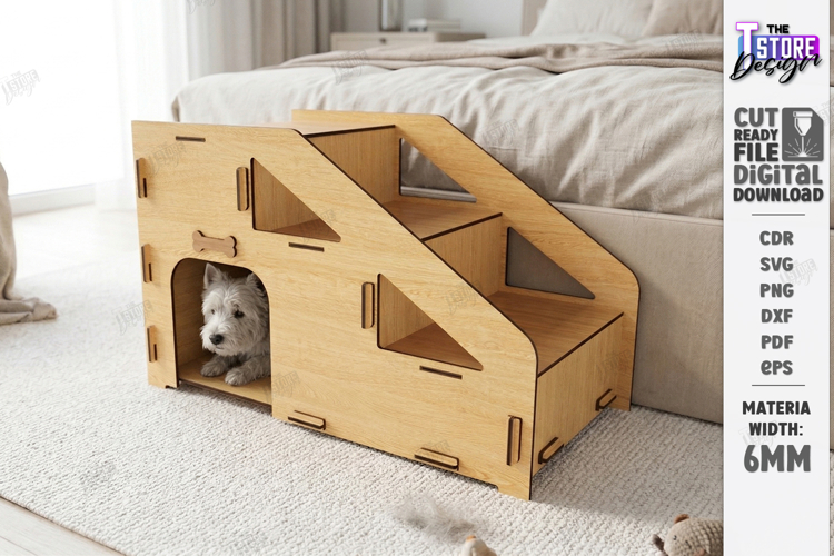 Wooden Pet Stairs Laser Cut | Pet Accessories | Pet House