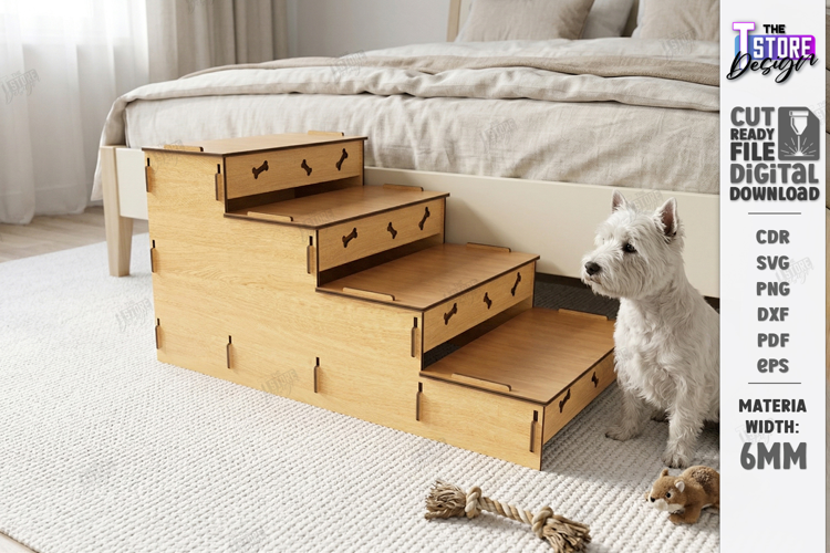 Wooden Pet Stairs Laser Cut | Pet Accessories | Pet House
