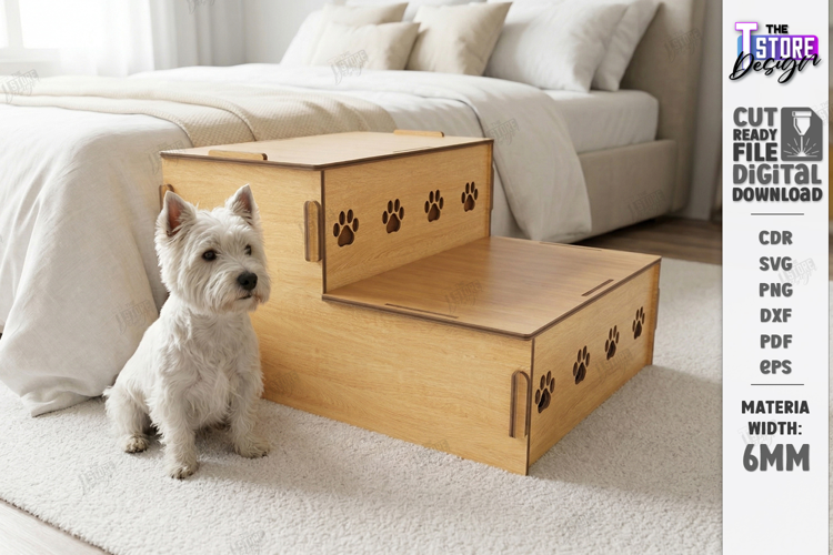 Wooden Pet Stairs Laser Cut | Pet Accessories | Pet House