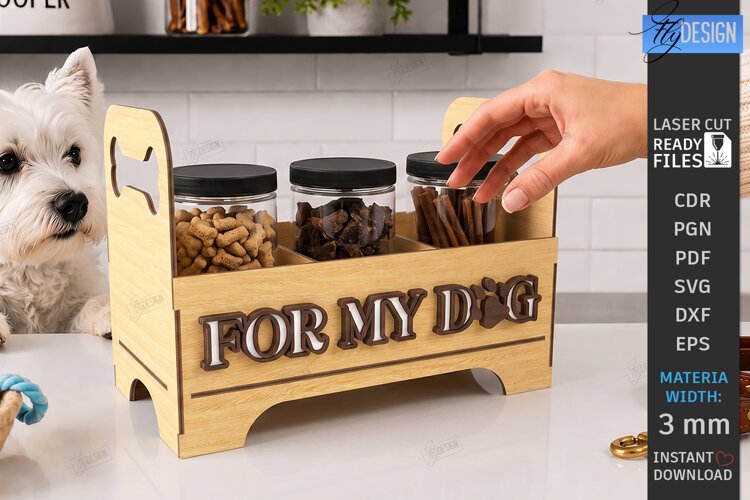 Pet Treat Organizer Laser Cut | Wooden Dog Cat Treat Station example image 1