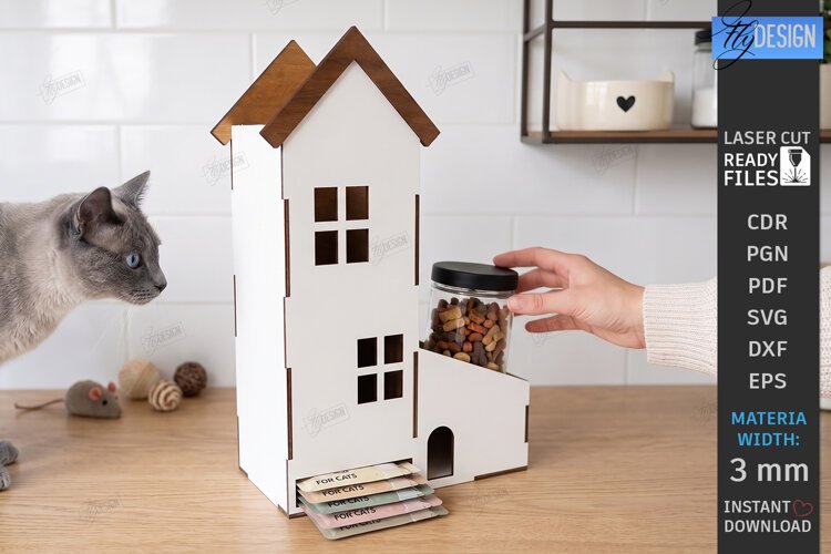 Pet Treat Organizer Laser Cut | Wooden Dog Cat Treat Station example image 1