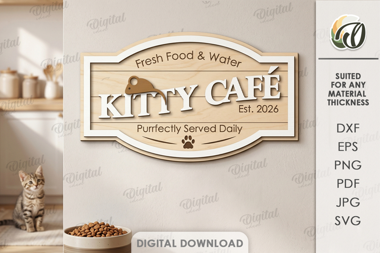 Cat Treat Wall SIgn Laser Cut. Wall Decor SVG