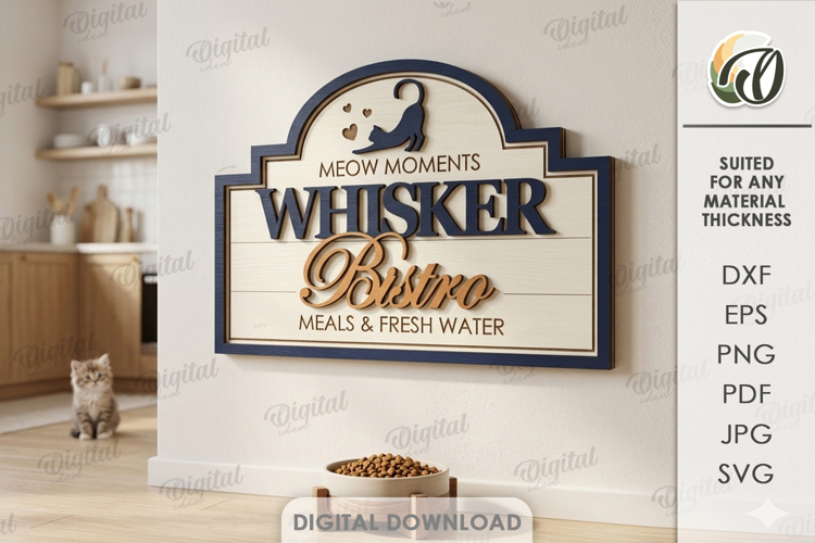 Cat Treat Station SIgn Laser Cut. Wall Decor SVG