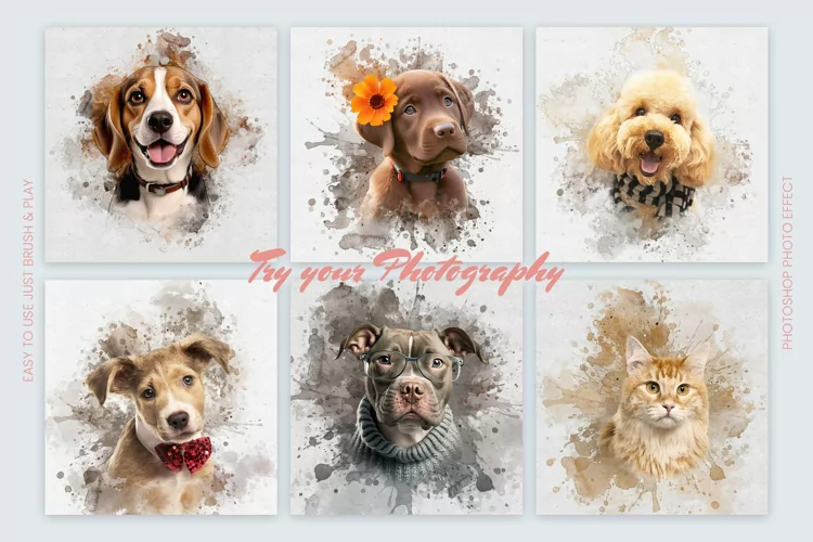 Pet Watercolor Art Photoshop Action