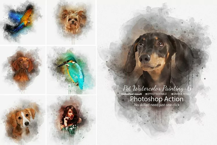 Realistic Pet Watercolor Effect