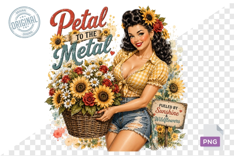 Petal To The Metal Sunflower Garden PNG Sublimation