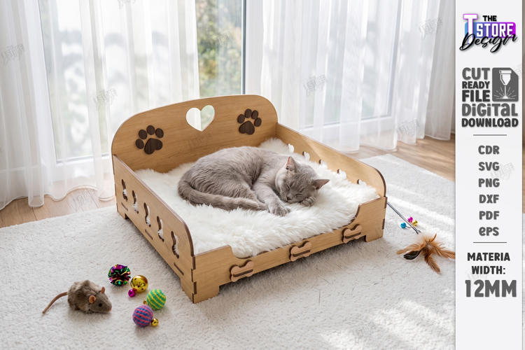 Cat Bed and House Laser Cut | Pet Furniture | Pet Bed Laser