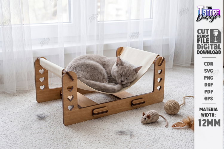 Cat Bed and House Laser Cut | Pet Furniture | Pet Bed Laser