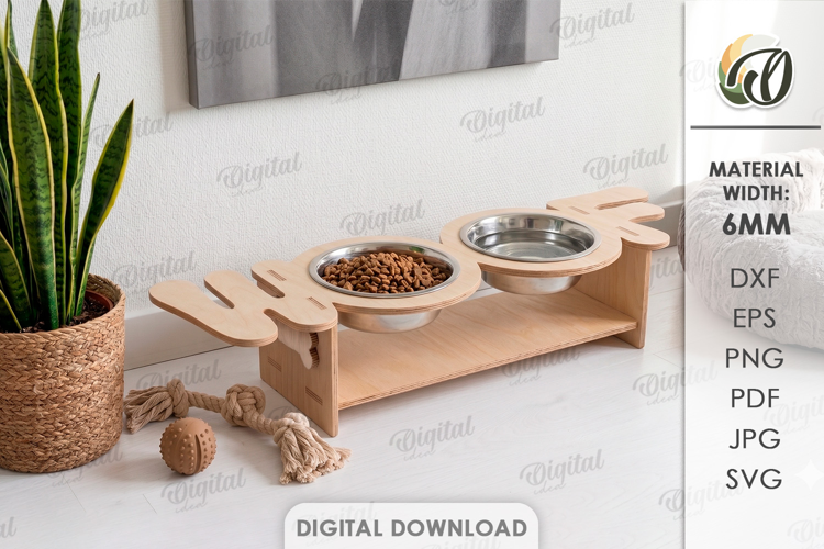 Dog Bowl Holder Laser Cut. Elevated Dog Bowl Stand SVG