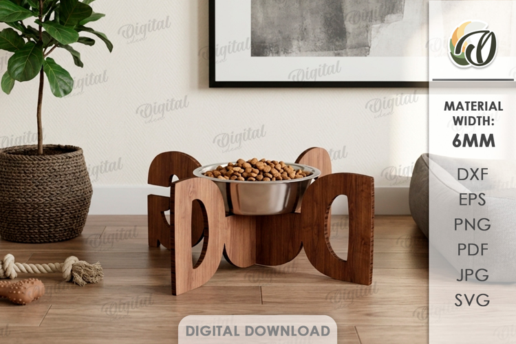 Dog Bowl Holder Laser Cut. Elevated Dog Bowl Stand SVG
