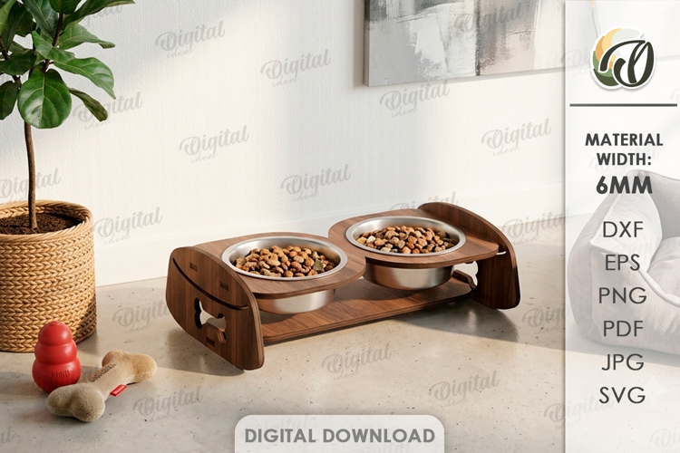 Dog Bowl Holder Laser Cut. Elevated Dog Bowl Stand SVG