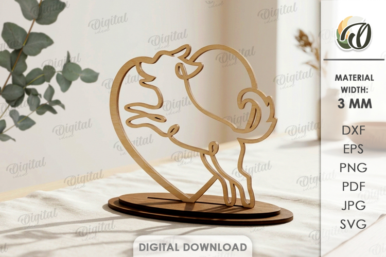 Dog Line Art Stand Laser Cut. Standing Home Decor SVG example image 1