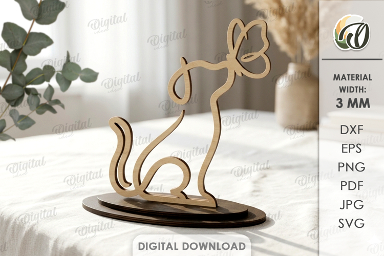 Dog Line Art Stand Laser Cut. Standing Home Decor SVG example image 1