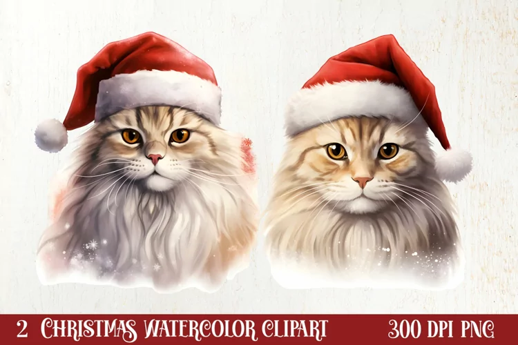 Pets Love Christmas Watercolor Clipart, Christmas PNG