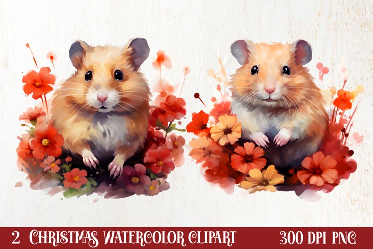 Pets Love Christmas Watercolor Clipart, Christmas PNG