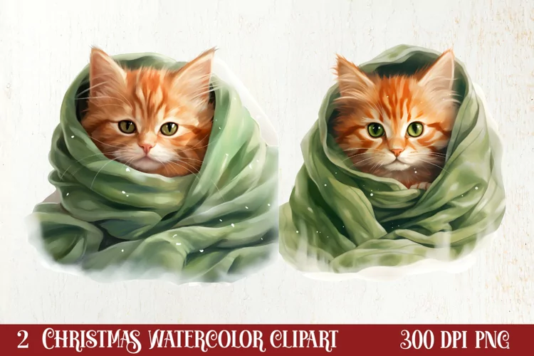 Pets Love Christmas Watercolor Clipart, Christmas PNG