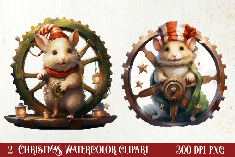 Pets Love Christmas Watercolor Clipart, Christmas PNG