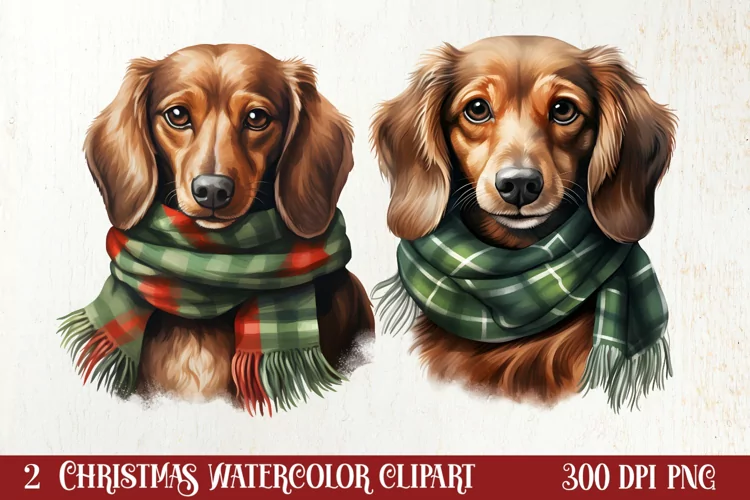 Pets Love Christmas Watercolor Clipart, Christmas PNG