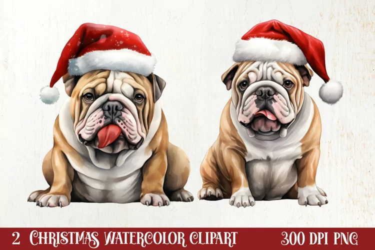 Pets Love Christmas Watercolor Clipart, Christmas PNG