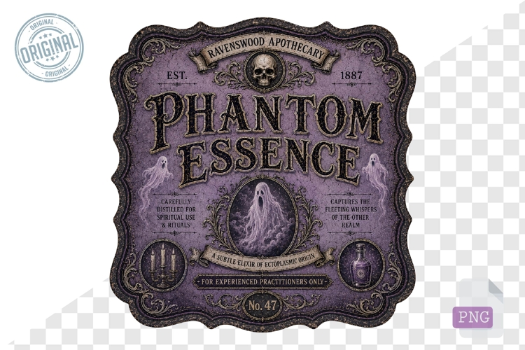 Phantom Essence Haunted Apothecary Vintage PNG Art