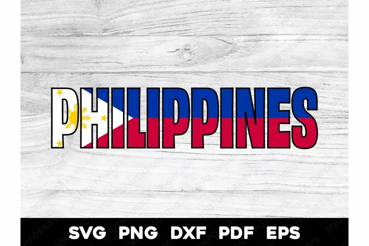 Philipines Philipino Country Flag Name Design SVG PNG DXF
