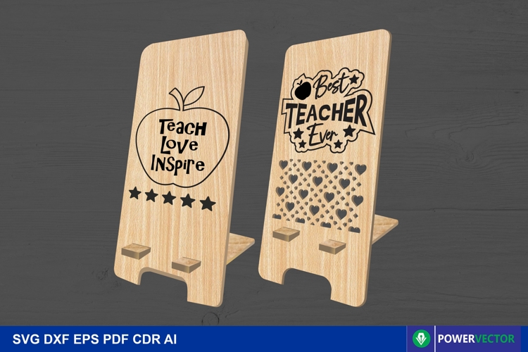 Phone Stands with Teacher Appreciation Design Laser Cut File